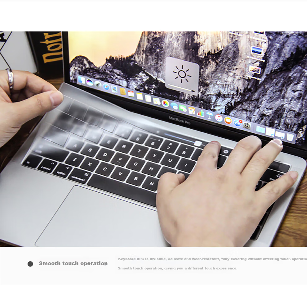Защитная пленка для клавиатуры Jichuan для Apple MacBook Pro 13.3 дюйма (A1706/A1989) с Touch Bar, TPU, противоударная, пылезащитная, водонепроницаемая