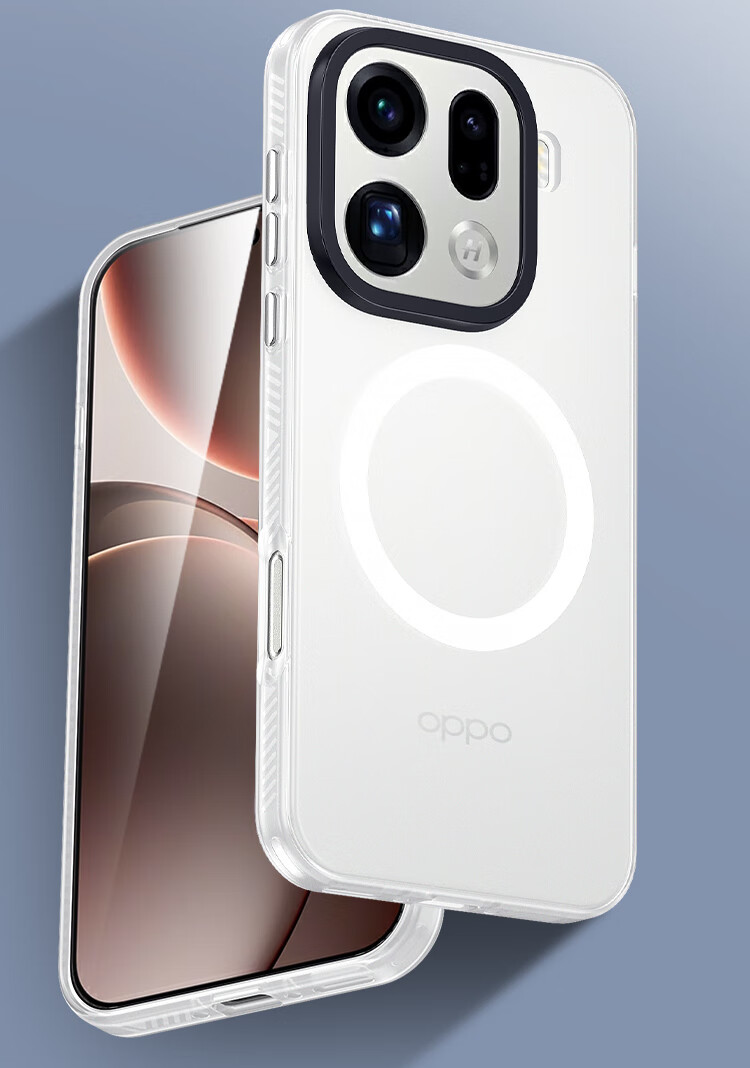 ESCASE Чехол для OPPO Find X9 Pro, магнитный, полнопокрывающий, матовый, полупрозрачный, с мягкими краями, противоударный, противоскользящий, защищающий от отпечатков пальцев, простой черный, унисекс
