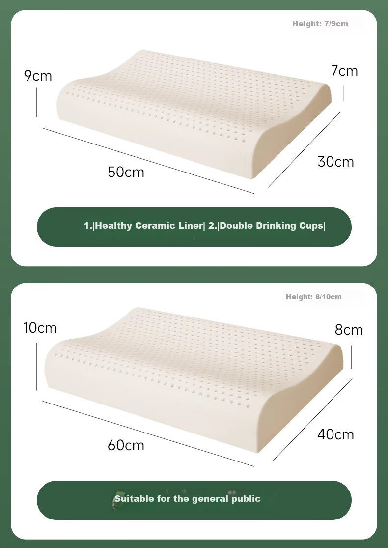 Подушка Noyoke Latex Pillow, натуральный латекс, для взрослых, волнистая, Таиланд, 60x40x5-7 см