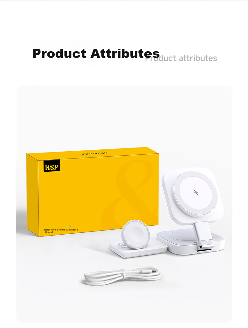 Беспроводное зарядное устройство W&P 3-в-1 для iPhone, Apple Watch, AirPods