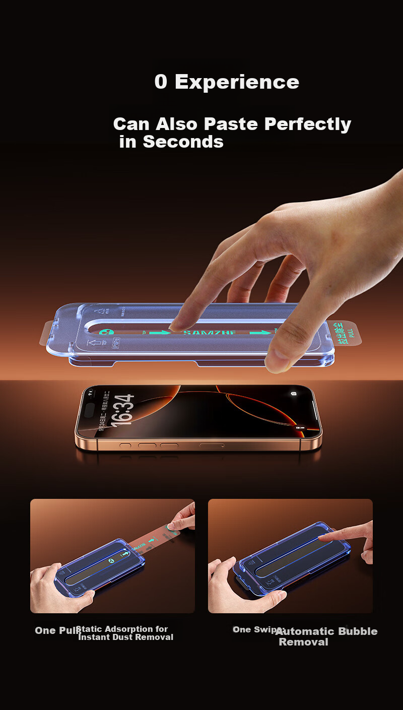 Защитное стекло SAMZHE для Apple iPhone 17 Pro Max, противоударное, антибликовое, ультратонкое