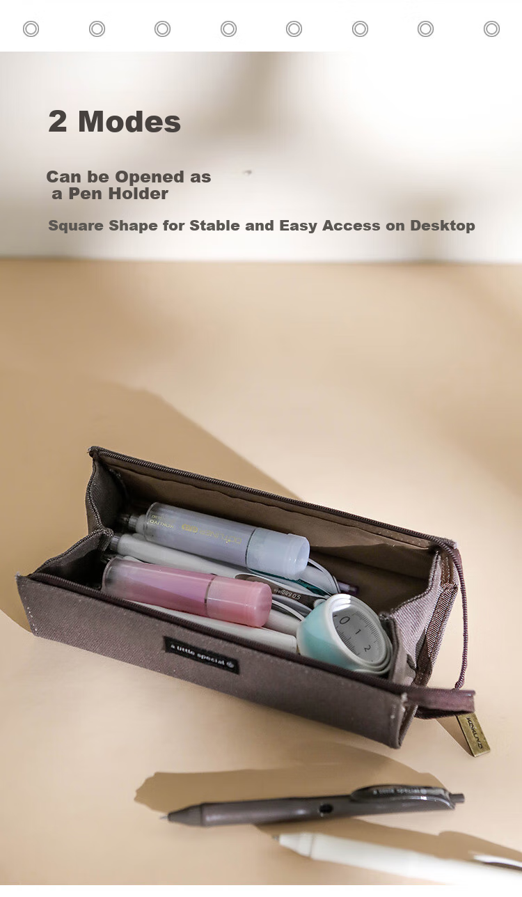 Пенал KOKUYO One-Meter New Pure Stationery, большой вместимости, с разделителями, светло-коричневый, 1 шт.