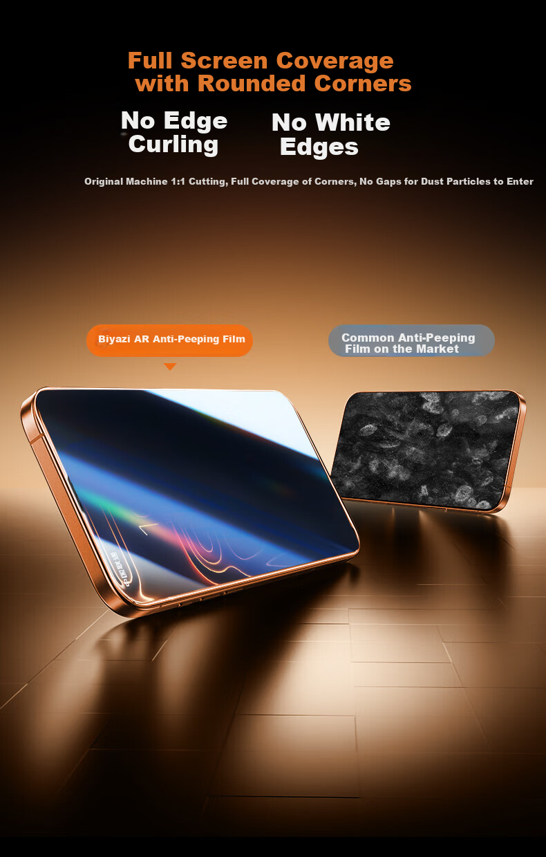 Защитное стекло BIAZE для Apple iPhone 17 Pro, 25-градусная защита от подглядывания, антибликовое, HD, противоударное, прозрачное