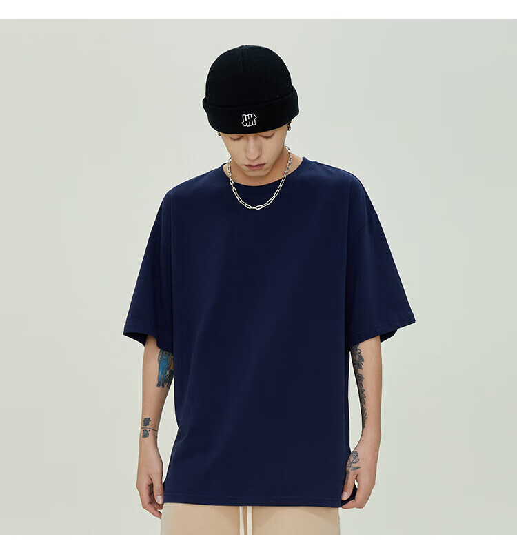 Мужская футболка Jeanswest с коротким рукавом, летняя, 2026, свободный крой, однотонная, трендовая, из хлопка Синьцзян, темно-серый, 2XL