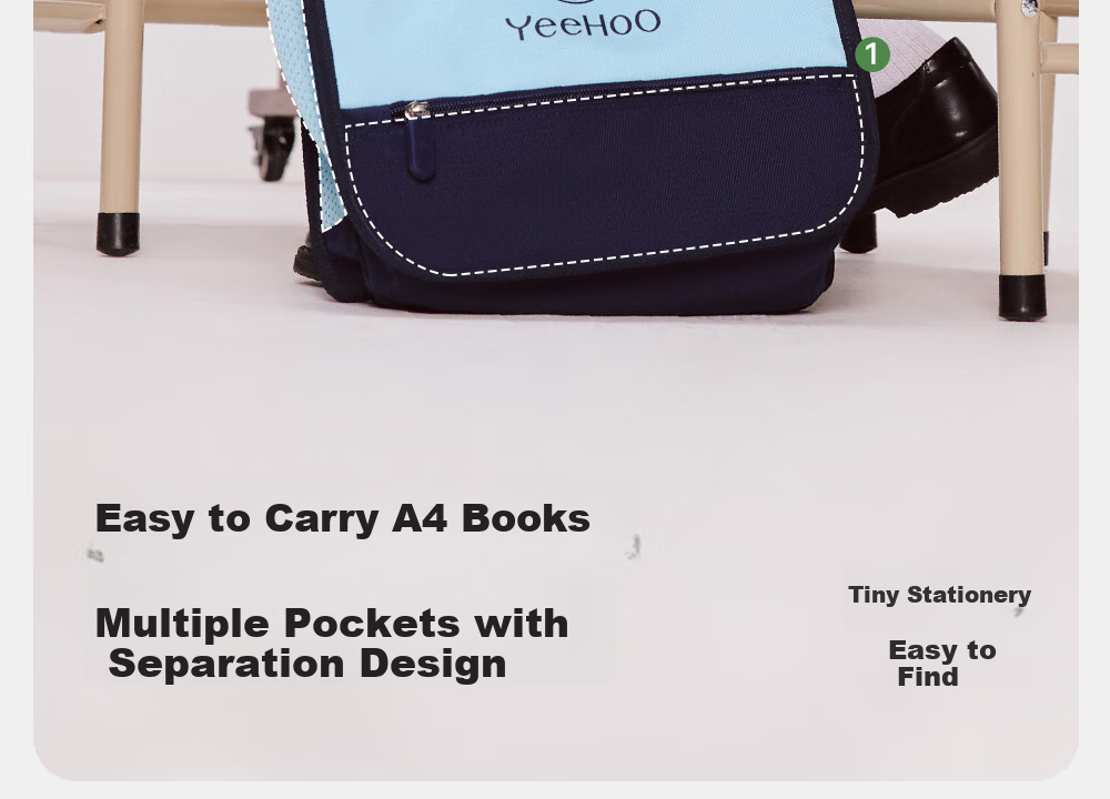Детский рюкзак YEEHOO, вместительная сумка-тоут для переноски книг и хранения домашних заданий, для начальной школы (1-3 класс)