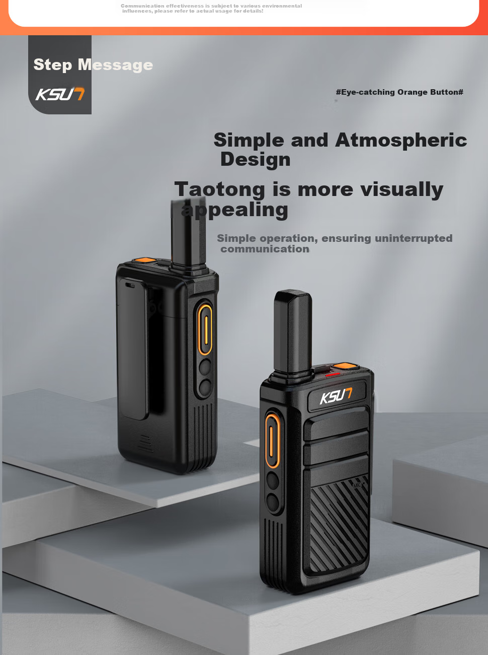 Рация KSUN TFSI X12, пара, 5 Вт, UHF, 16 каналов, дальность до 6 км, Li-Ion аккумулятор 3000 мАч, защита IP54