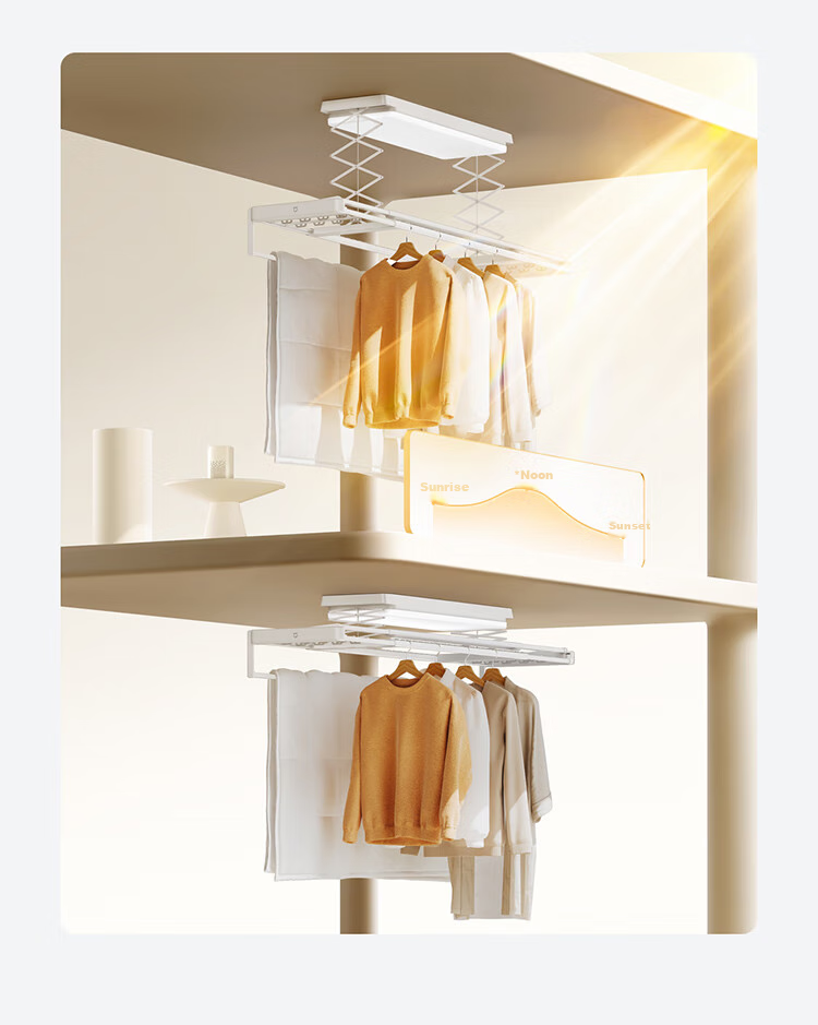 Умная сушилка для белья Mijia Smart Clothes Drying Rack 2 Pro, электрическая, невидимая, с 3D изогнутым купольным светом