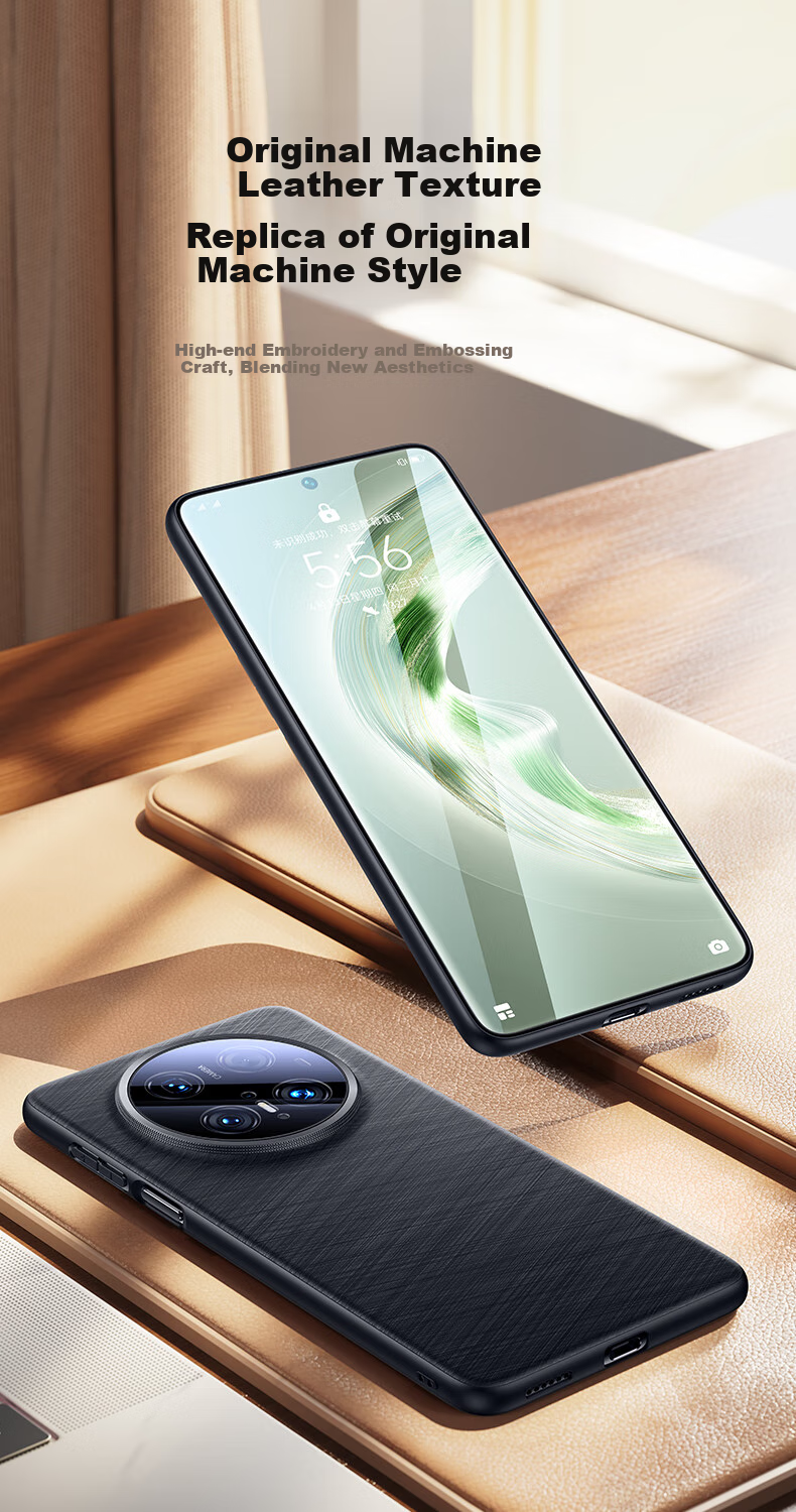 Чехол для Huawei Mate 70 Pro Mofei, кожаный, противоударный, с защитой камеры, черный