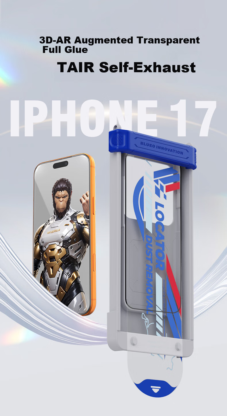 Защитное стекло BLUEO для Apple iPhone 17 Pro Max, прозрачное, антибликовое, антиотпечатковое, противоударное, 0.58 мм