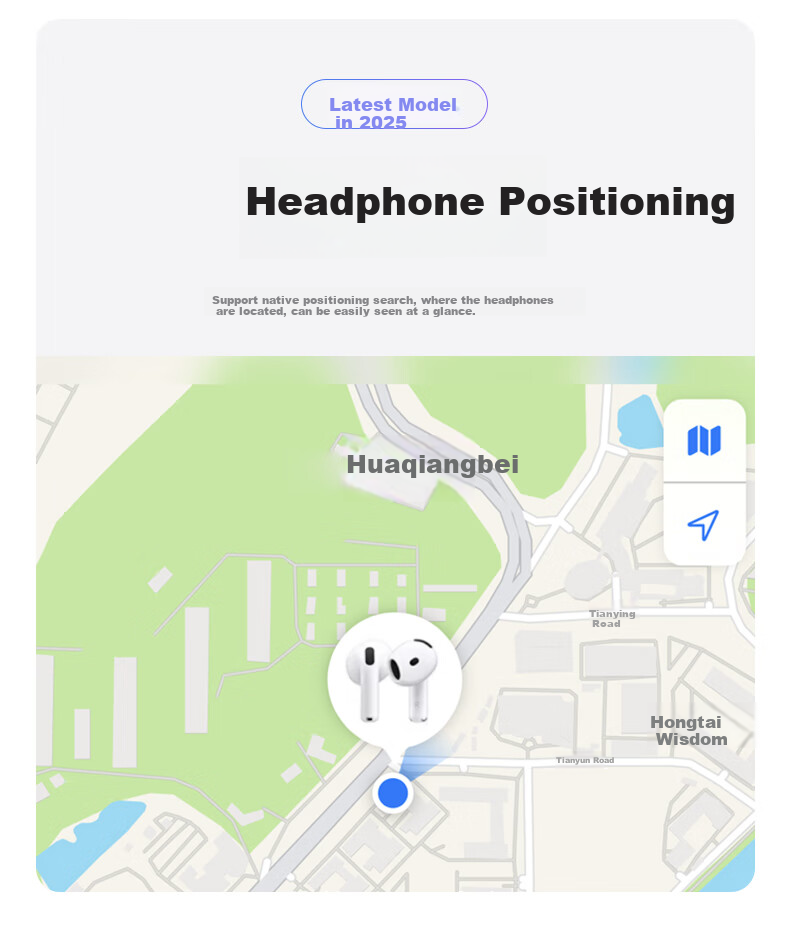 Беспроводные наушники VIKM Air 4-го поколения с шумоподавлением, Bluetooth, совместимы с iPhone 17, iOS 16/15, полувкладыши