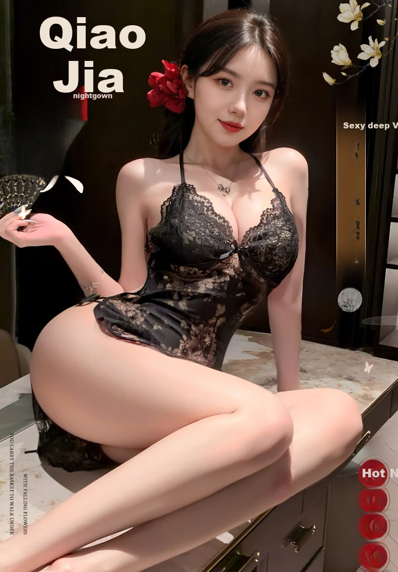 Комплект женского нижнего белья Zhenmei, сексуальный ночной комплект с камисолем и трусиками-стрингами, черный, модель 9003