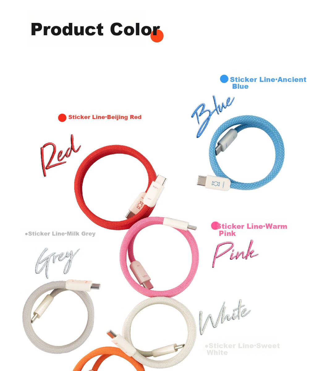Кабель CANDYSIGN MagTie Full Magnetic Cable Tie 100W USB C-C Оранжевый 1.5м для зарядки Apple iPhone, Кабель данных 5A Быстрая зарядка Кабель для ноутбука
