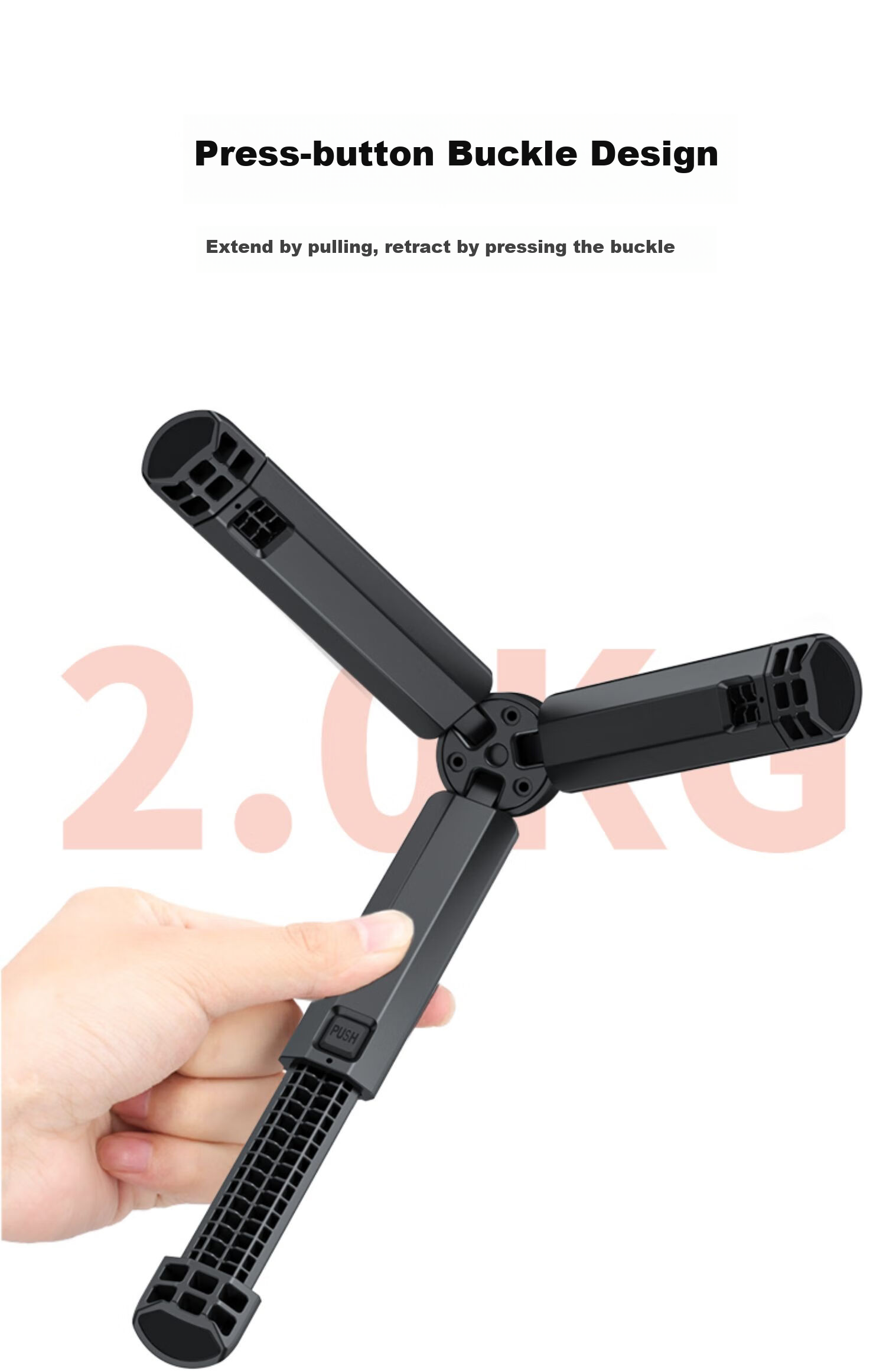 BIAZE JS33 штатив-монопод для экшн-камер DJI Pocket 3, Action 4/5 Pro, выдвижной настольный штатив с интерфейсом 1/4 дюйма, подставка для прямой трансляции