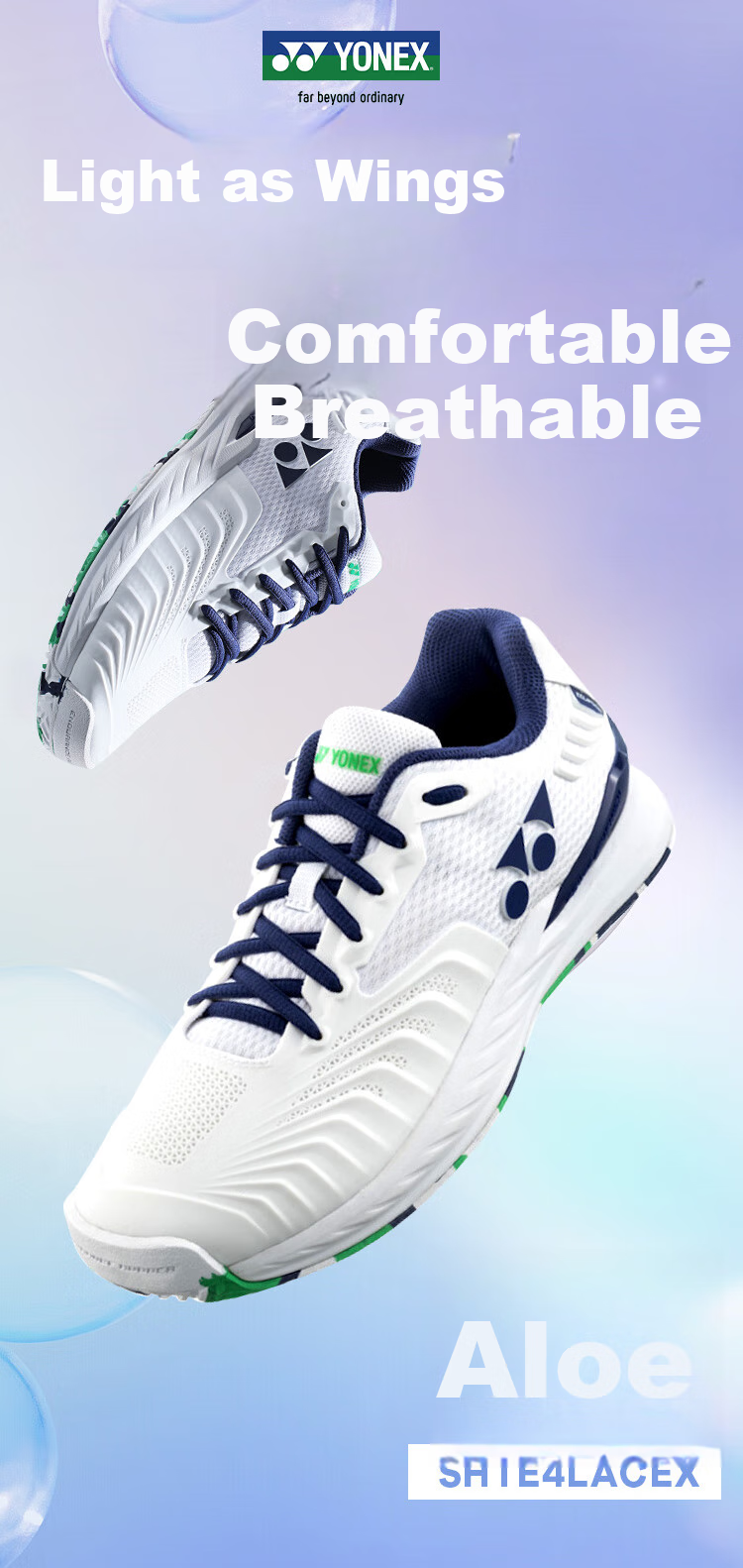 Кроссовки для бадминтона YONEX SHTF4MACEX, мужские, белые с синим, размер 38