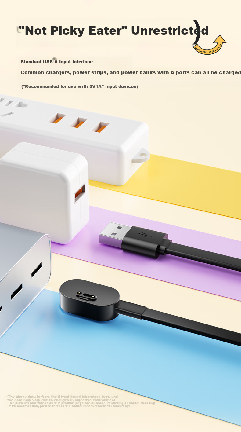 Зарядный кабель BIAZE для смарт-часов Xiaotiancai, магнитный, USB-A, PVC, черный