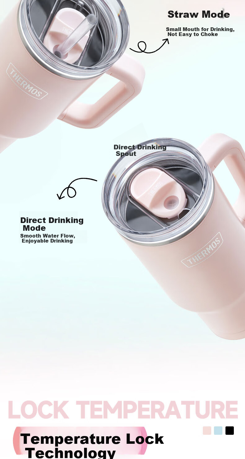 Термос THERMOS Insulated Mug, 1.25 л, с двойными стенками, для горячих и холодных напитков, цвет персиковый розовый