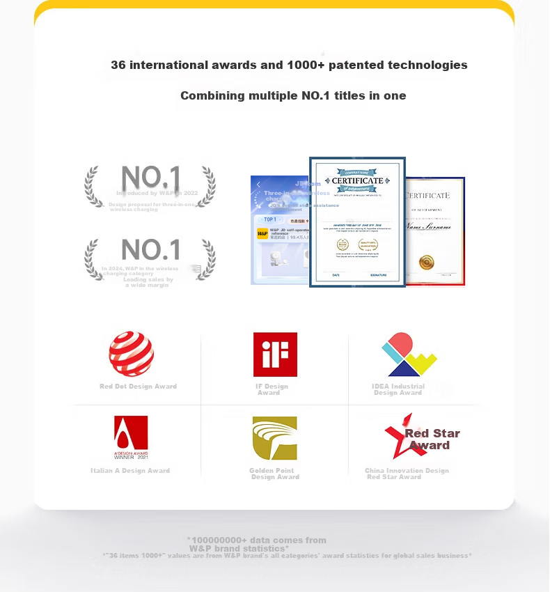 Беспроводное зарядное устройство W&P 3-в-1 для iPhone, Apple Watch, AirPods