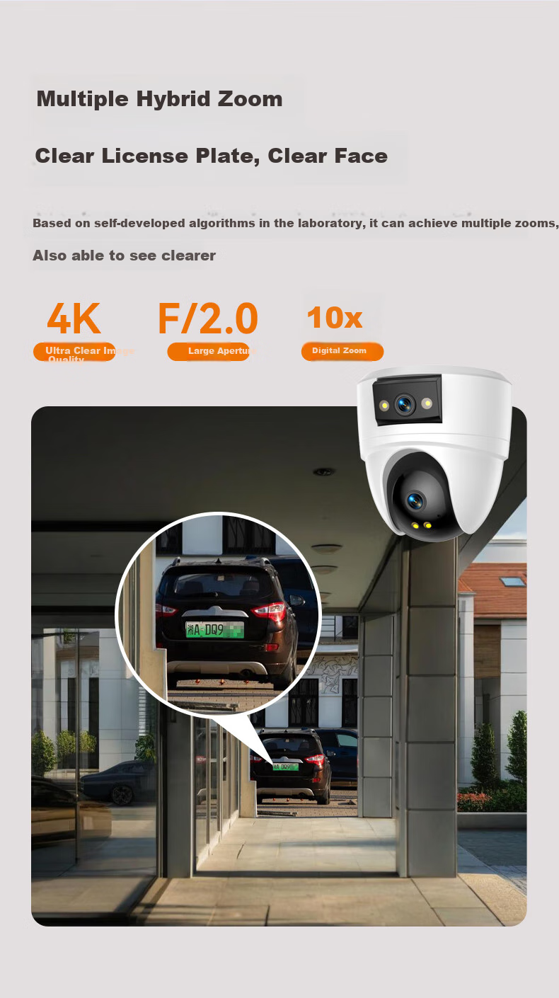 Камера видеонаблюдения VSTARCAM CS2DR, 5 Мп + 5 Мп, 360 градусов, Wi-Fi, ночное видение, двусторонняя аудиосвязь, для дома, потолочное крепление, с доступом через мобильный телефон