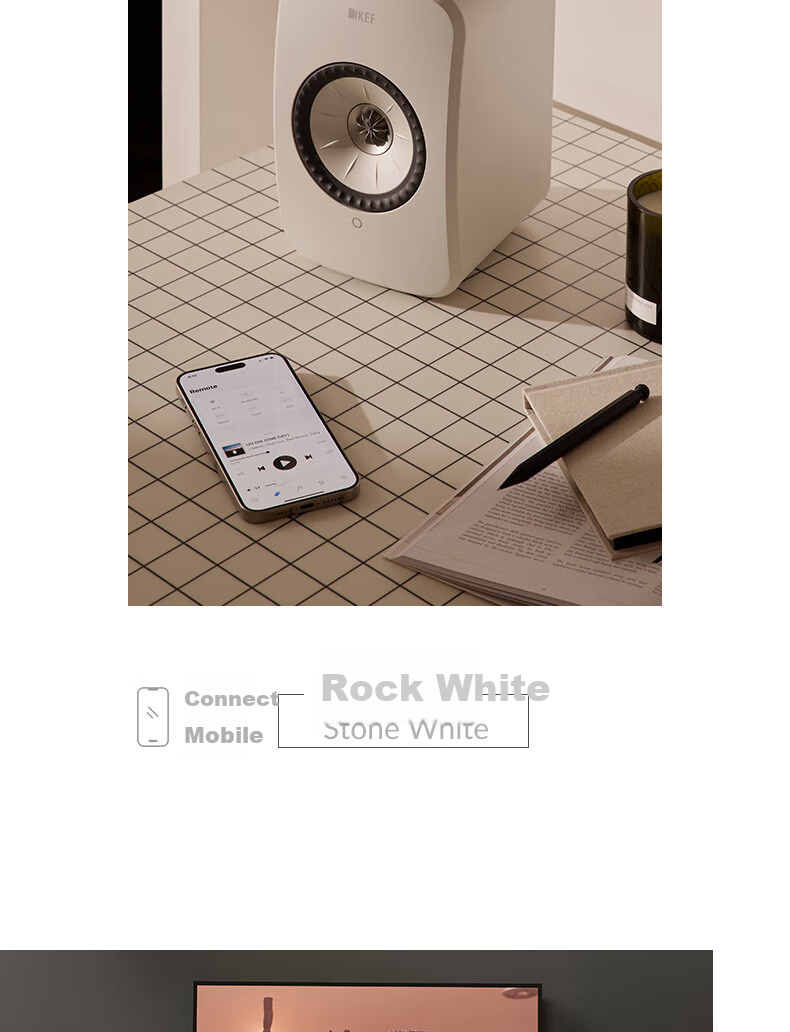 KEF LSX II LT Light Luxury Edition - беспроводная акустическая система Hi-Fi 2.0, стерео, Bluetooth, Wi-Fi, Rock White
