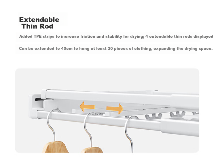 Умная сушилка для белья Mijia Smart Clothes Drying Rack 2 Pro, электрическая, невидимая, с 3D изогнутым купольным светом