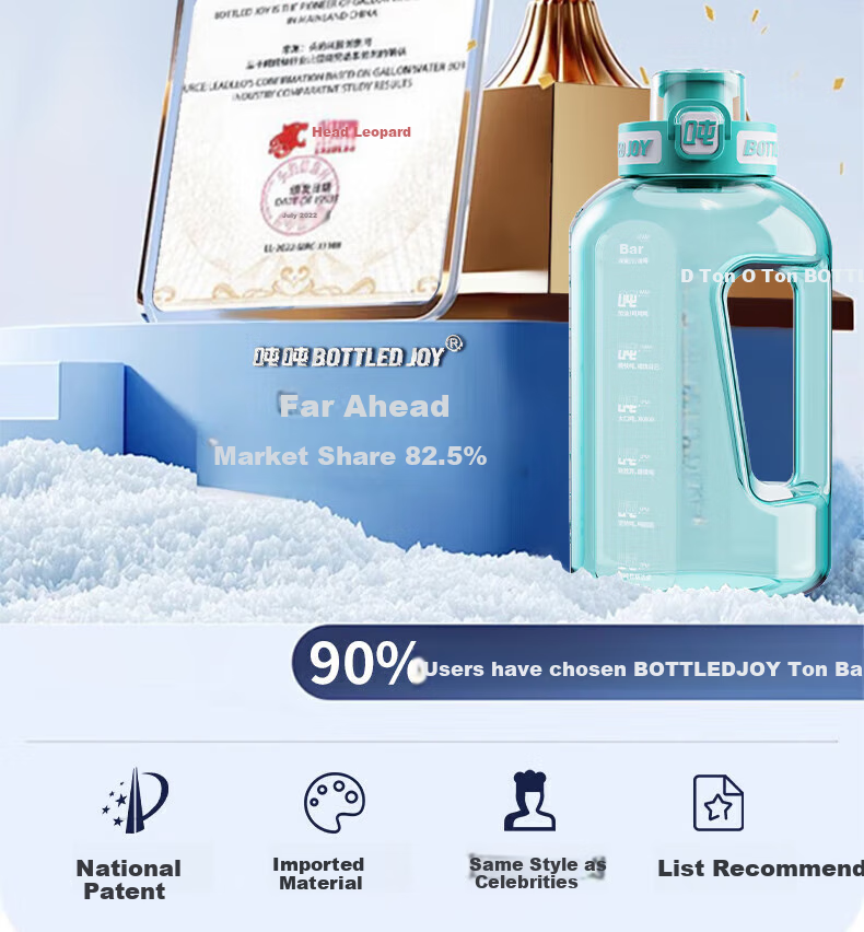 Бутылка для воды BOTTLED JOY, большая емкость, спортивная, термостойкая, пластиковая, для студентов, 750 мл, градиентный зелено-фиолетовый