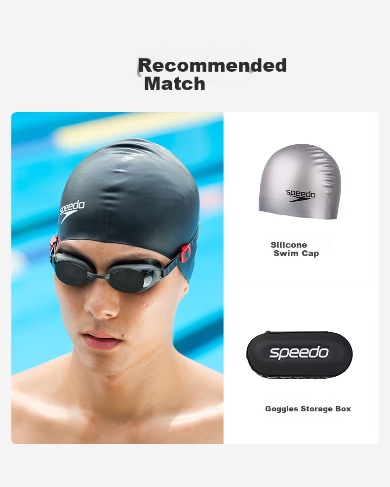 Очки для плавания Speedo Aquapure Vision для близоруких, профессиональные, с защитой от запотевания и УФ-лучей, серо-дымчатые, -1.50 диоптрии