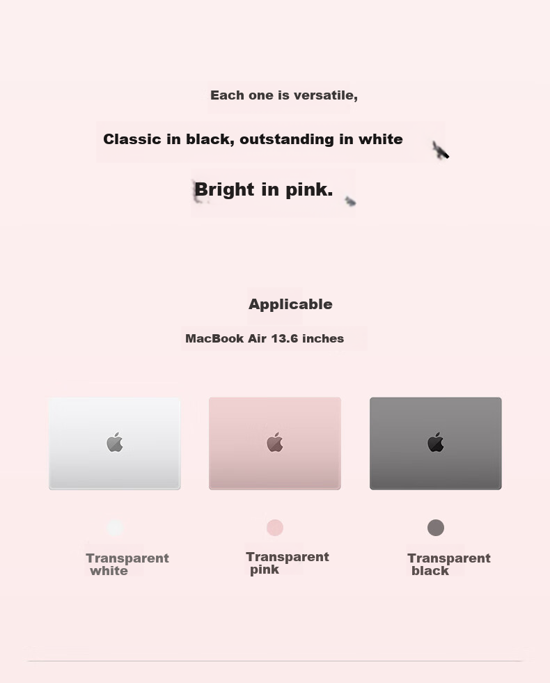 Защитный чехол Snowkids для Apple MacBook Air 13.6" M4/M3/M2, тонкий, матовый, белый