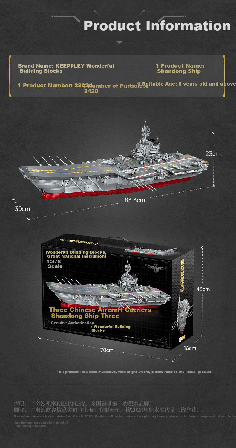 Конструктор ENLIGHTEN Shandong Aircraft Carrier Building Block Military Model Assembly Toy, подарок на день рождения и Новый год для мальчиков, Shandong Ship