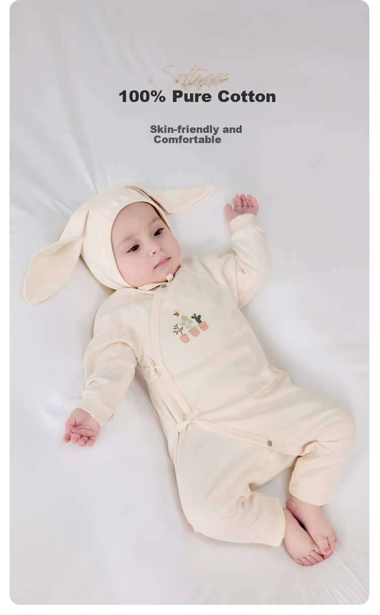 Детский комбинезон Babylove для новорожденных, весна-осень, 0-6 месяцев, хлопковый, с длинным рукавом, в стиле монашеской рясы