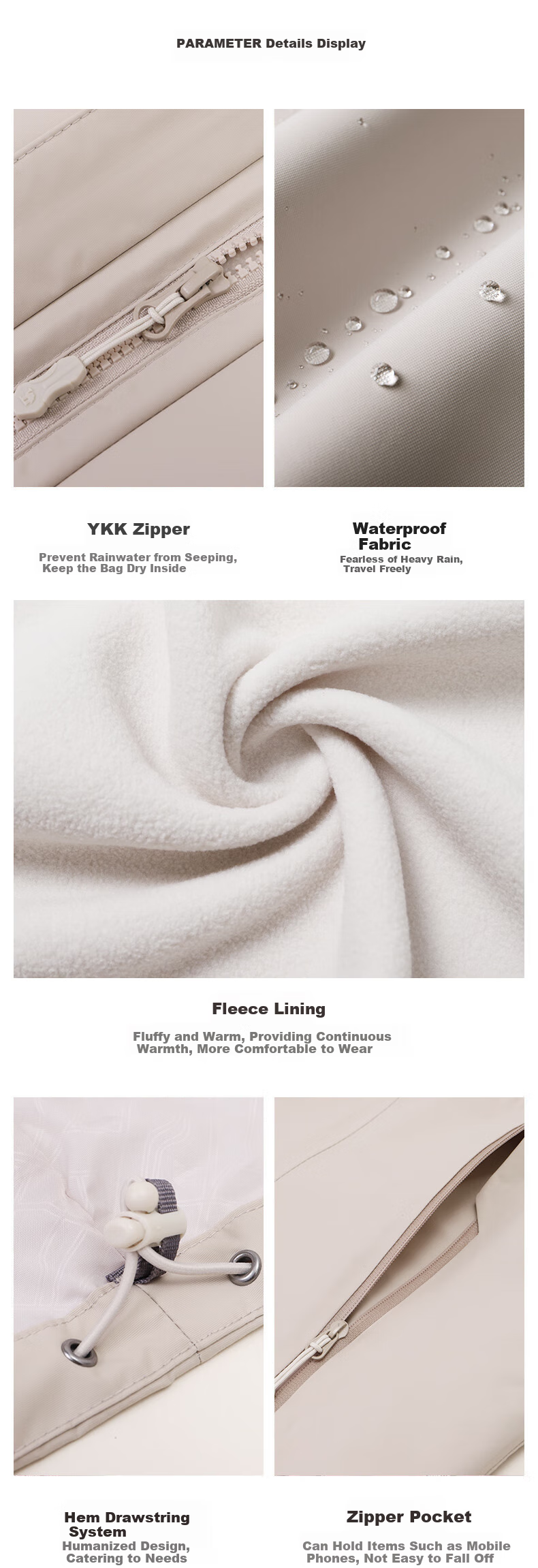 Куртка-ветровка Luotuo Outdoor (CAMEL) унисекс, водонепроницаемая, грязеотталкивающая, трехслойный комплект A7W217127J