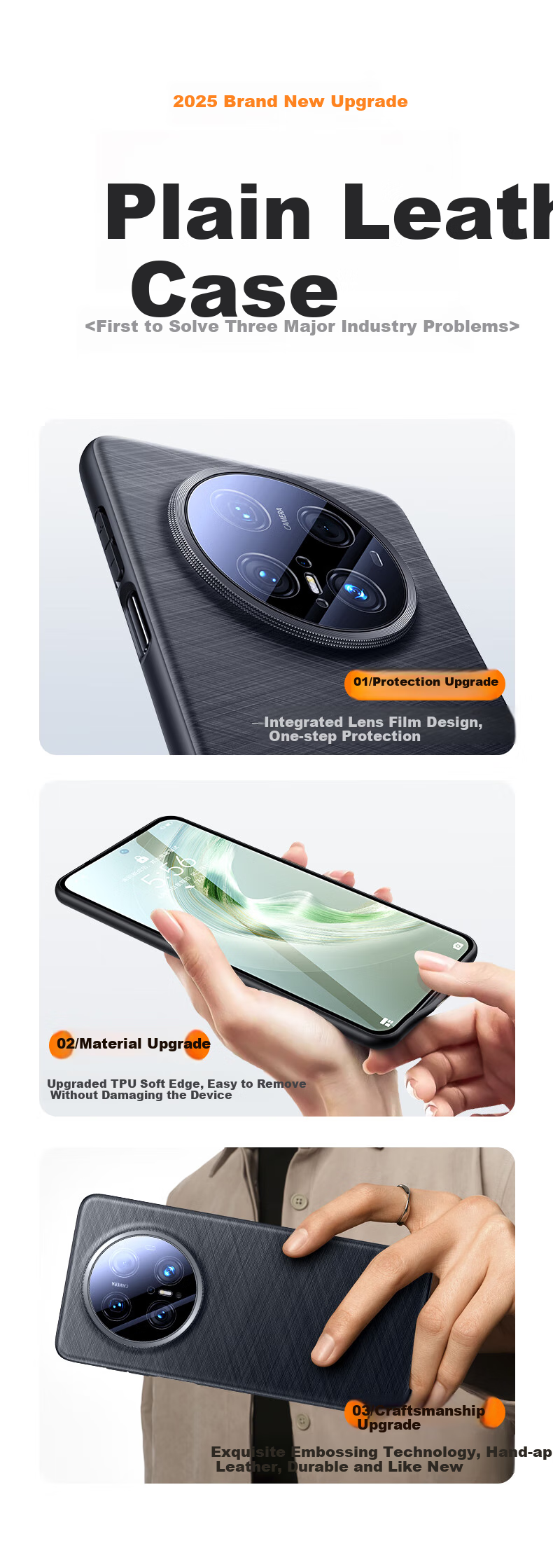 Чехол для Huawei Mate 70 Pro Mofei, кожаный, противоударный, с защитой камеры, черный