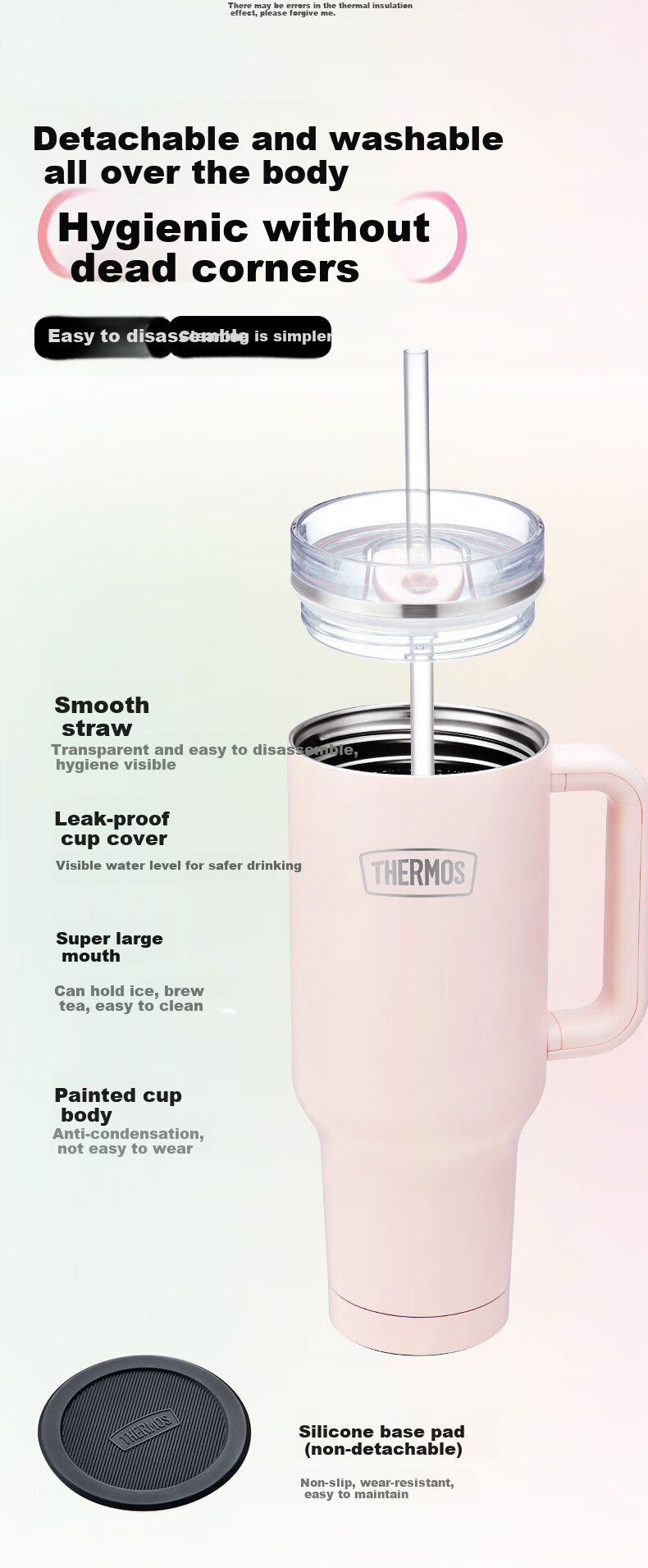 Термос THERMOS Insulated Mug, 1.25 л, с двойными стенками, для горячих и холодных напитков, цвет персиковый розовый