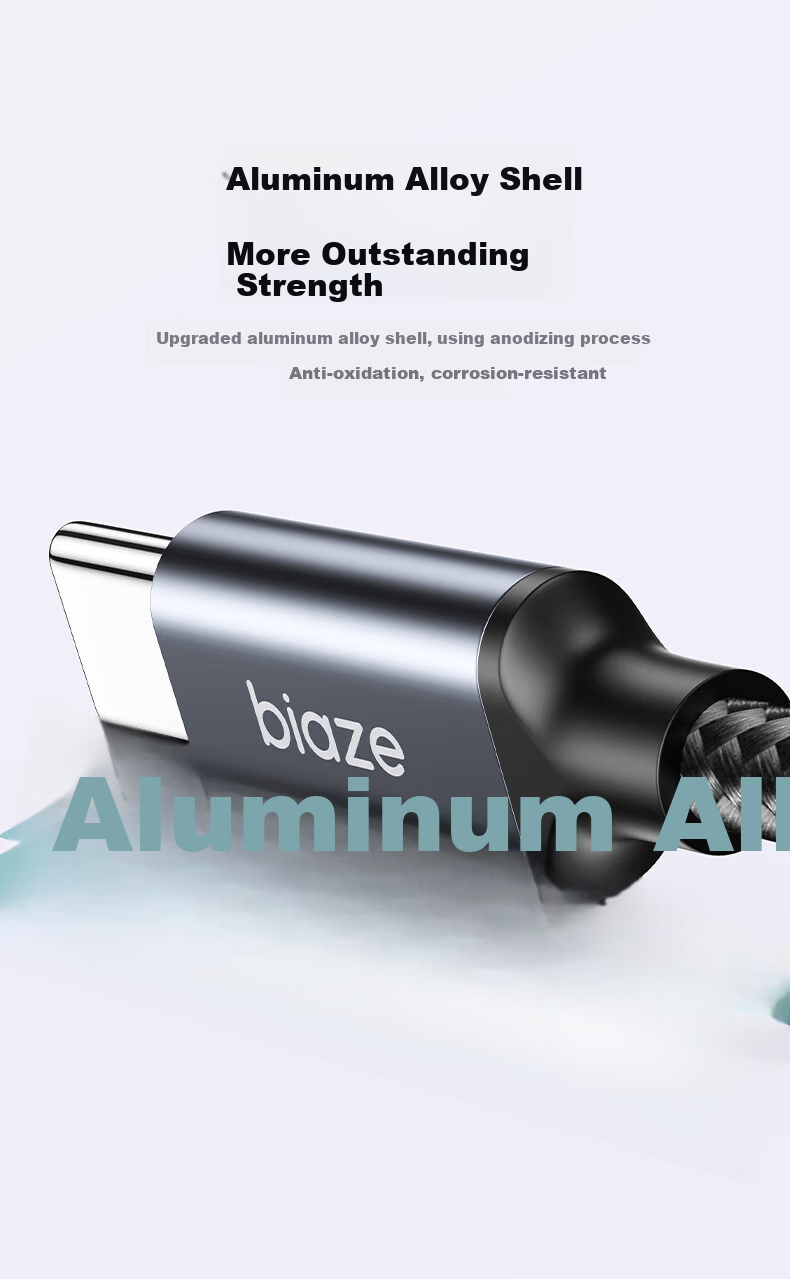 Кабель BIAZE Type-C, сверхбыстрая зарядка 100 Вт/66 Вт, USB-C для Huawei, Honor, Xiaomi, Android, Apple iPhone 15/16e/17, автомобильное зарядное устройство, кабель 6A
