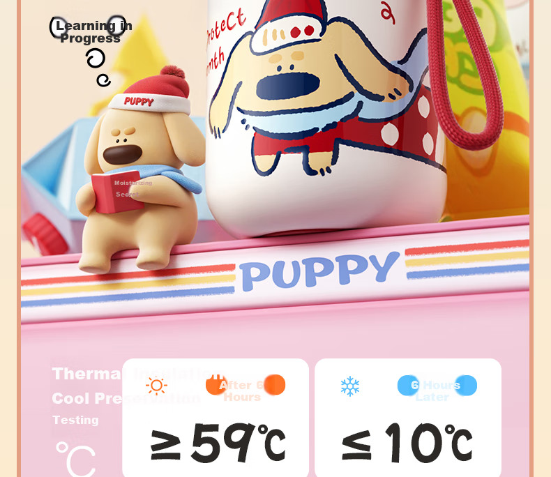 Термокружка HAERS Insulated Mug для студентов, стильная бутылка для воды с трубочкой, портативная чашка для девушек, подарок, новая модель, коричневая, 480 мл