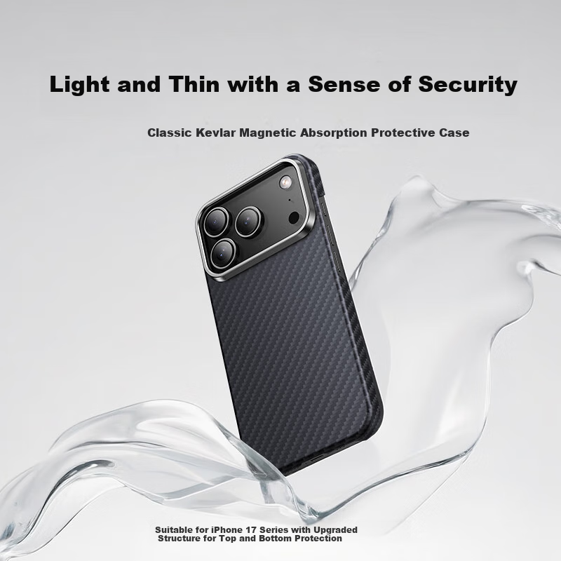 Чехол Xianyan для iPhone 17 Pro Max, из арамидного волокна, противоударный, с защитой камеры, магнитный, ультратонкий