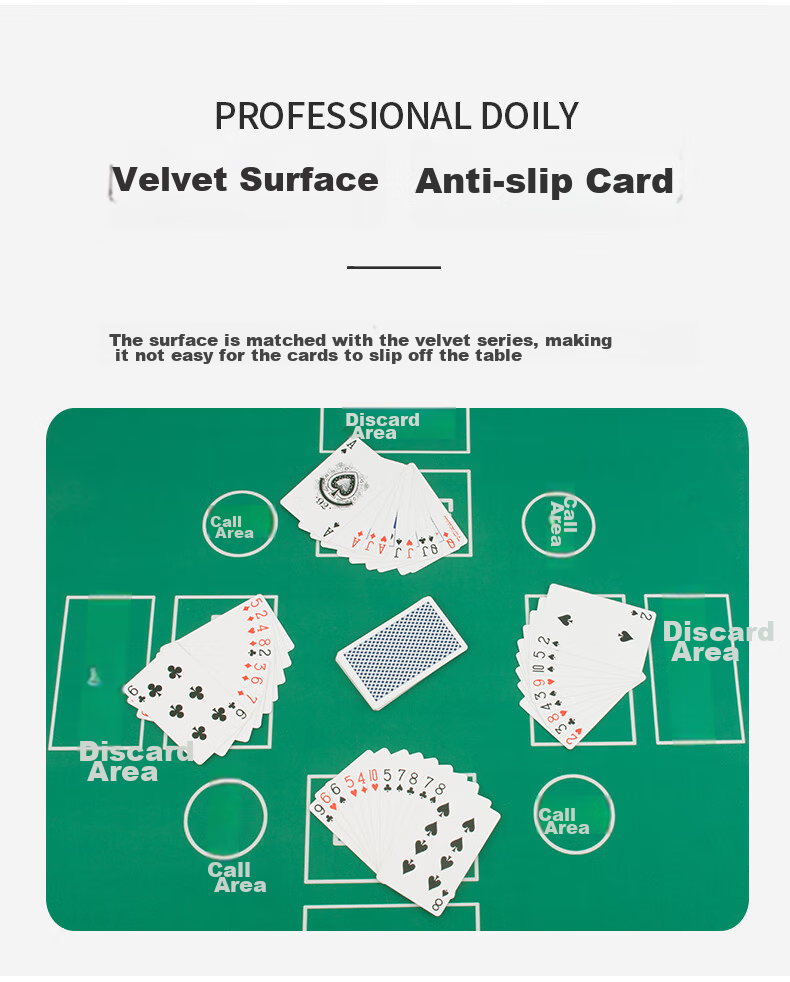Колода игральных карт "Huasheng Guandan Poker Cards" для покера и маджонга, зеленая, водонепроницаемая, 4 мм