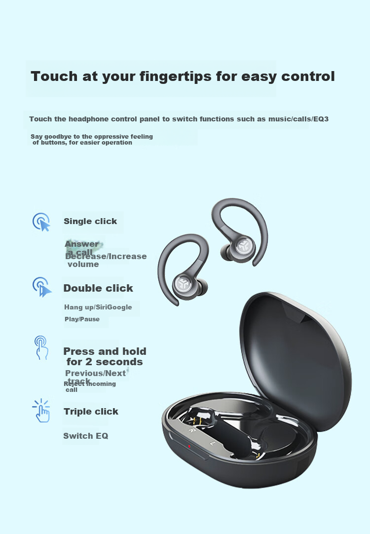Беспроводные спортивные наушники JLab GO Sport+ с защитой от пыли и воды IP55, для спорта, активного отдыха, велоспорта и бега, с шумоподавлением и долгим временем работы от аккумулятора