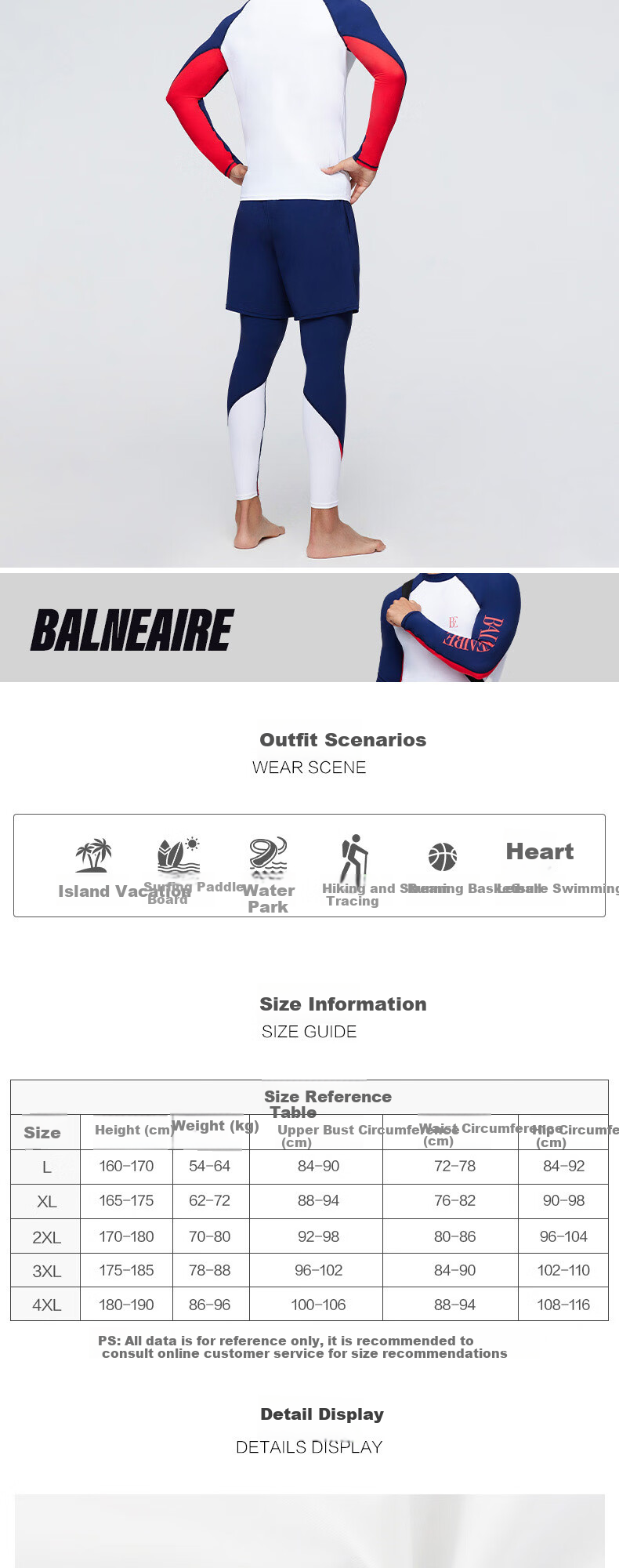 Мужские плавки BALNEAIRE 50427, размер 2XL, контрастный красно-бело-синий цвет