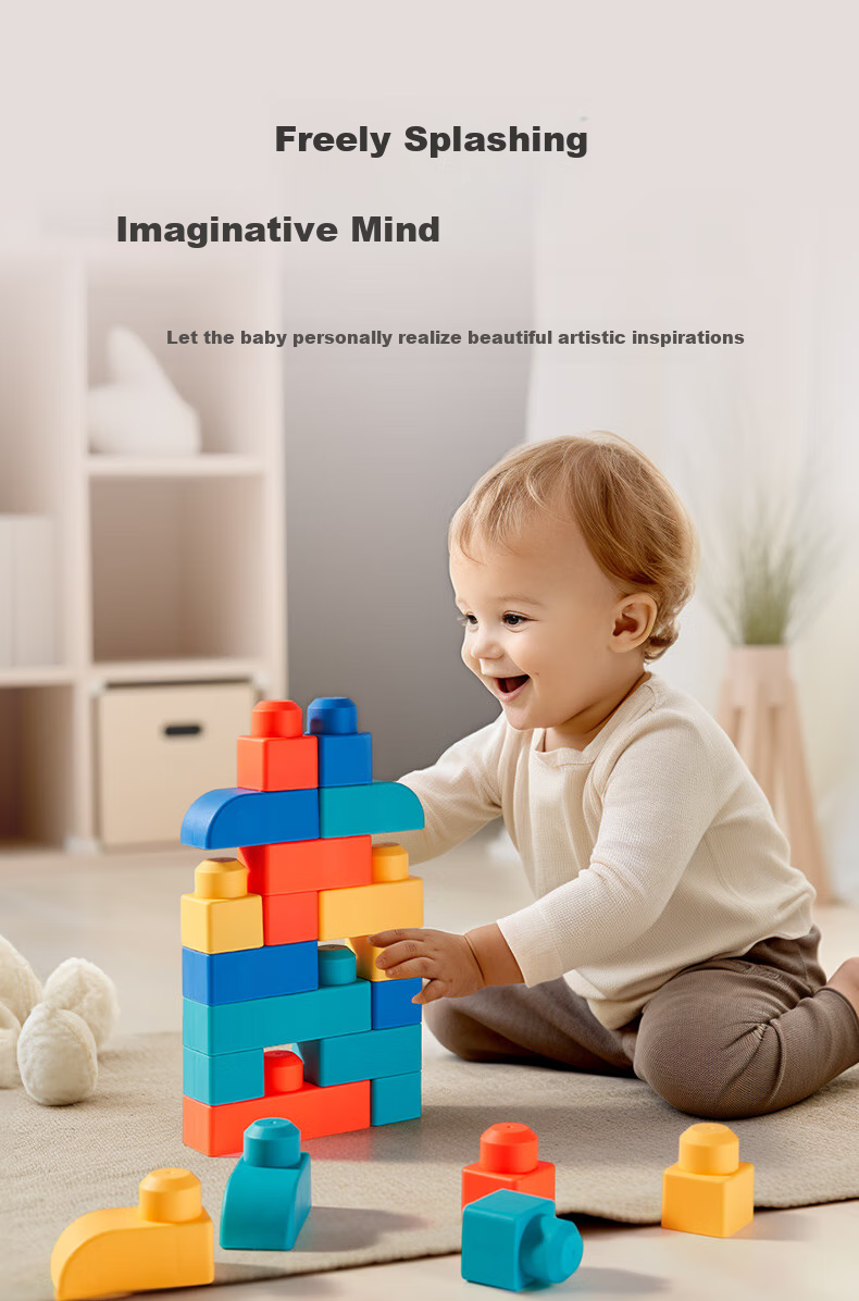 Конструктор CAREBABY "Мягкие кубики", 53 детали, для детей от 0 до 3 лет, подарок на день рождения