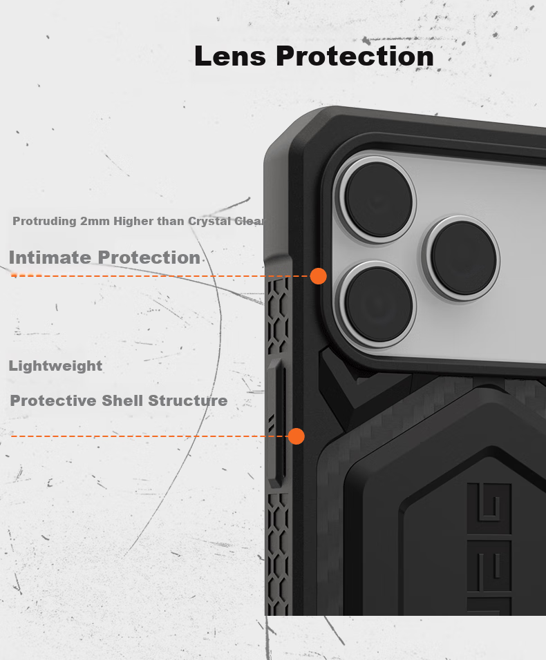 UAG Чехол для iPhone 17 Pro, противоударный, с полной защитой, анти-отпечатки, бизнес-магнитный, элегантный черный карбон