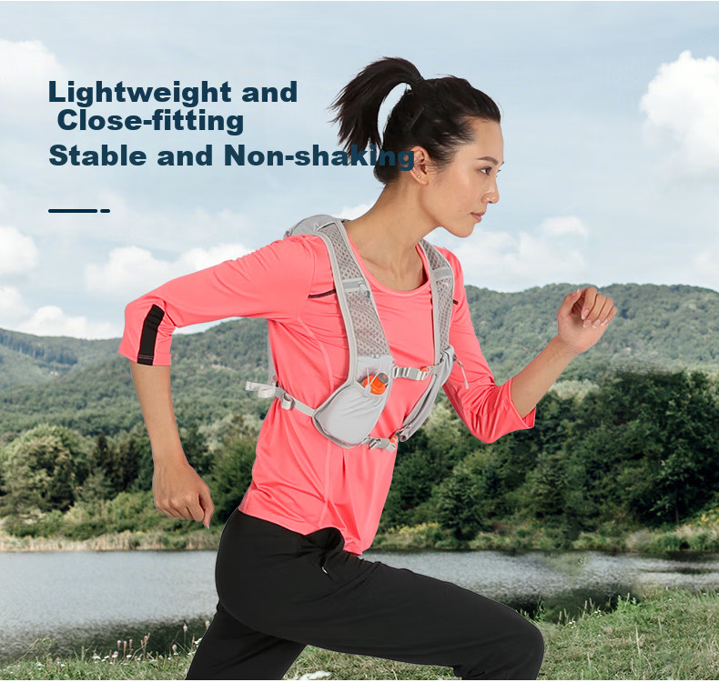 Рюкзак для бега INOXTO Lightweight Breathable Quick-Dry 5L, мужской, серый с темно-синим