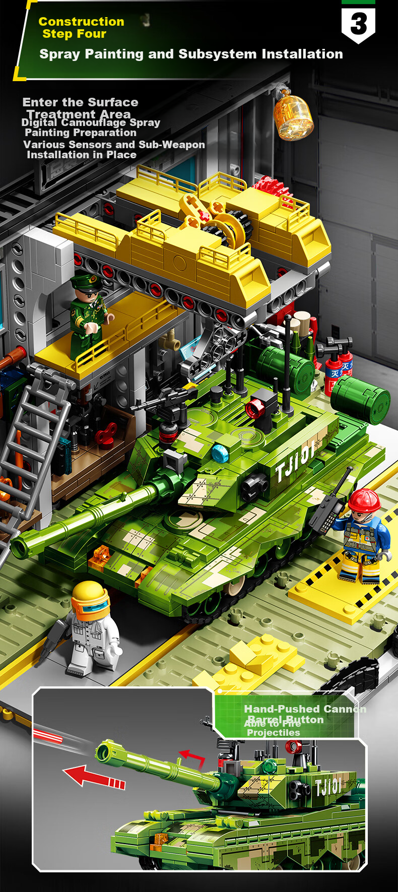 Конструктор SEMBO Military Assembly Toy 99A Tank Factory Model Scene, подарок на день рождения, Новый год, День святого Валентина