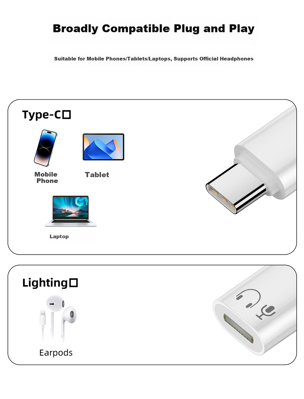 Переходник LinkStone Lightning на Type-C для наушников, для iPhone 15/16/17, Huawei, Xiaomi, iPad, ноутбуков, с поддержкой громкости и звонков