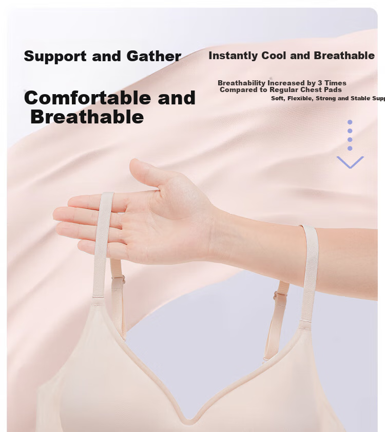 Бюстгальтер MiiOW Soft Support для женщин, бесшовный, из ледяного шелка, тонкий, дышащий, с пуш-ап эффектом, синий XL