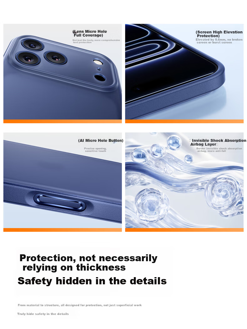 Чехол Mofei для Apple iPhone 17 Pro Max, ультратонкий, защитный, полупрозрачный, с рассеиванием тепла, глубокий синий