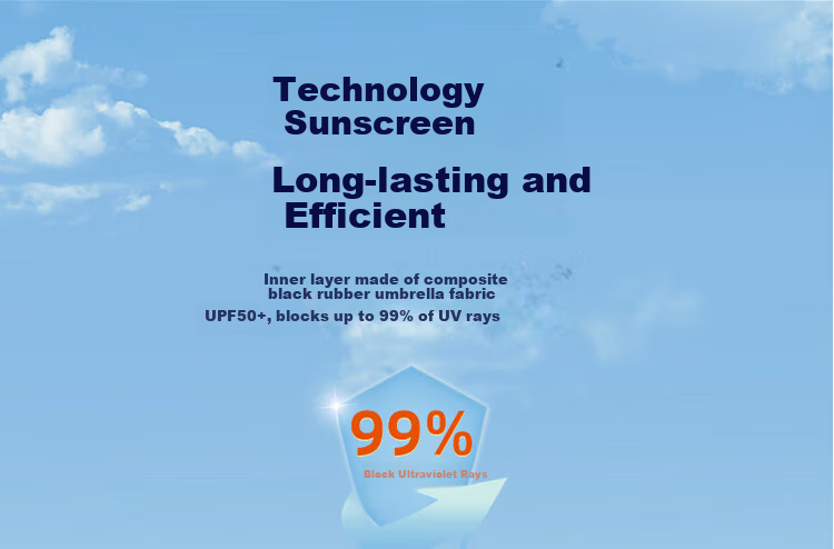 Зонт Tiantang UV Protection, складной, черный гель, защита от УФ, 57*8 ребер, динамический чистый синий