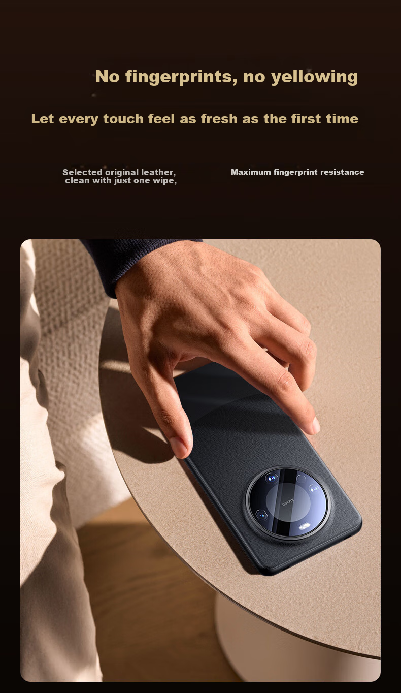 Чехол Mofei для Huawei Mate60/Mate60 Pro+, натуральная кожа, бизнес стиль, черный