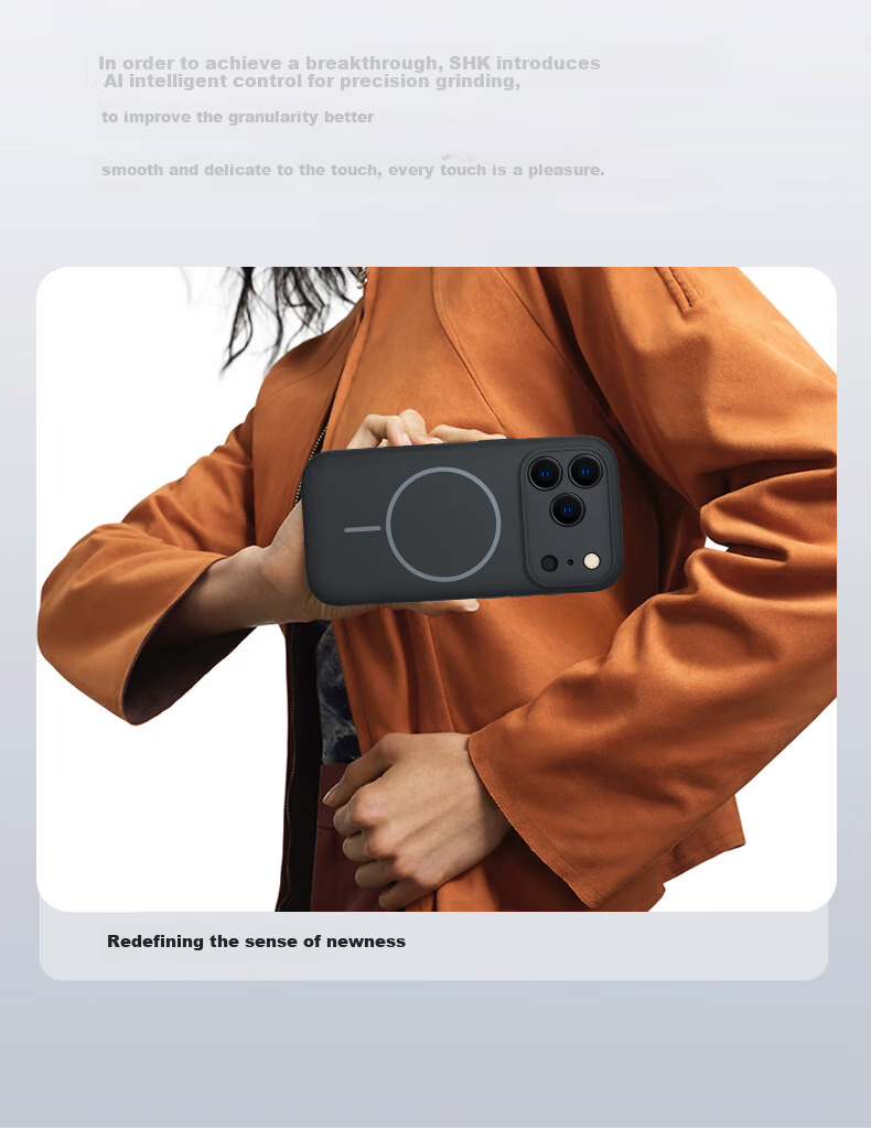 Жидкий силиконовый чехол Sihuanke для Apple iPhone 17, совместимый с MagSafe, черный