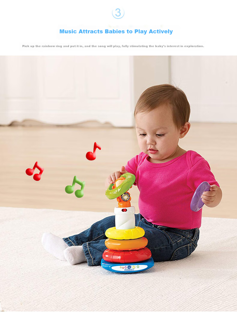 Развивающая игрушка Vtech "Обезьянка Радужное Кольцо", музыкальная, для детей от 6 месяцев, подарок для новорожденных