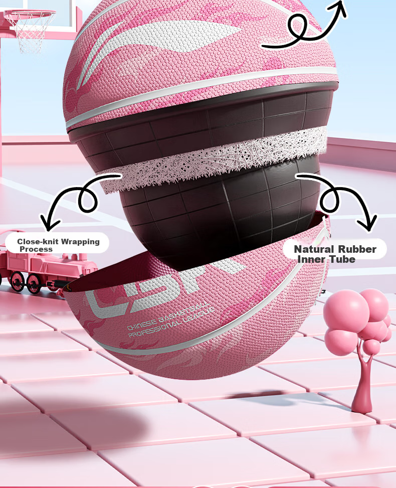 Баскетбольный мяч Li-Ning для детей 6-12 лет, размер 5, синий. Специально разработан для учеников начальной школы, подходит для игры в помещении и на улице. Профессиональный размер 5, подарок для детского сада.
